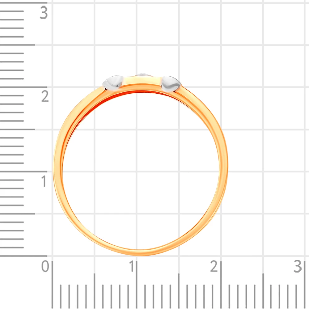 Кольцо с бриллиантом из красного золота 585 пробы 3
