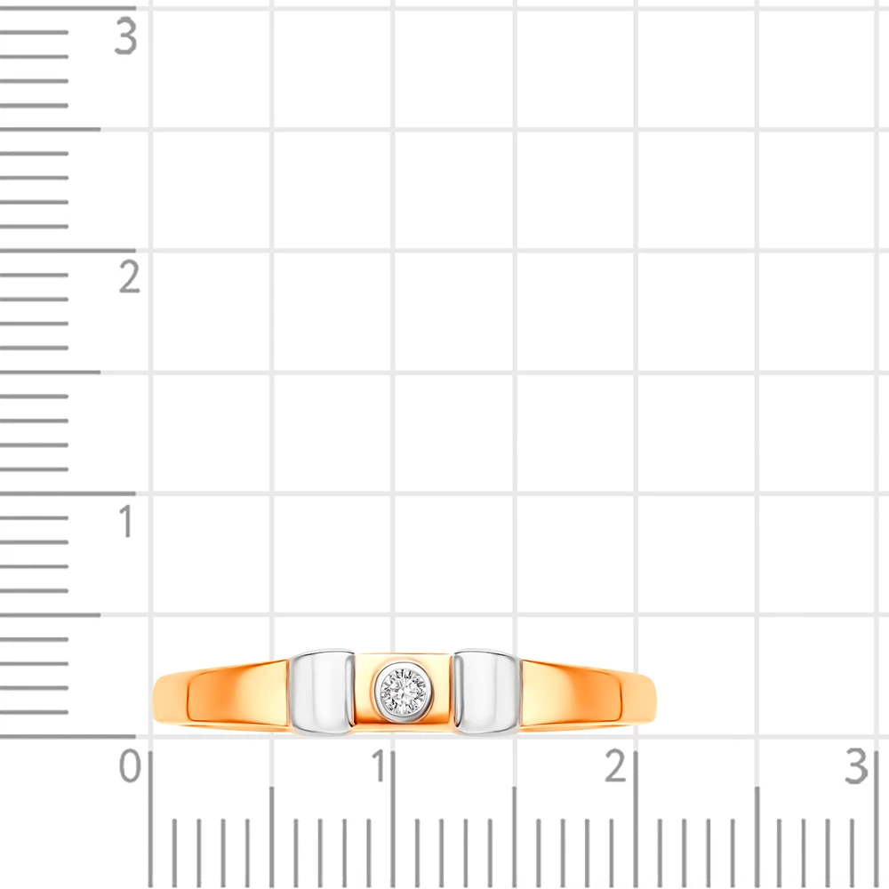 Кольцо с бриллиантом из красного золота 585 пробы 2