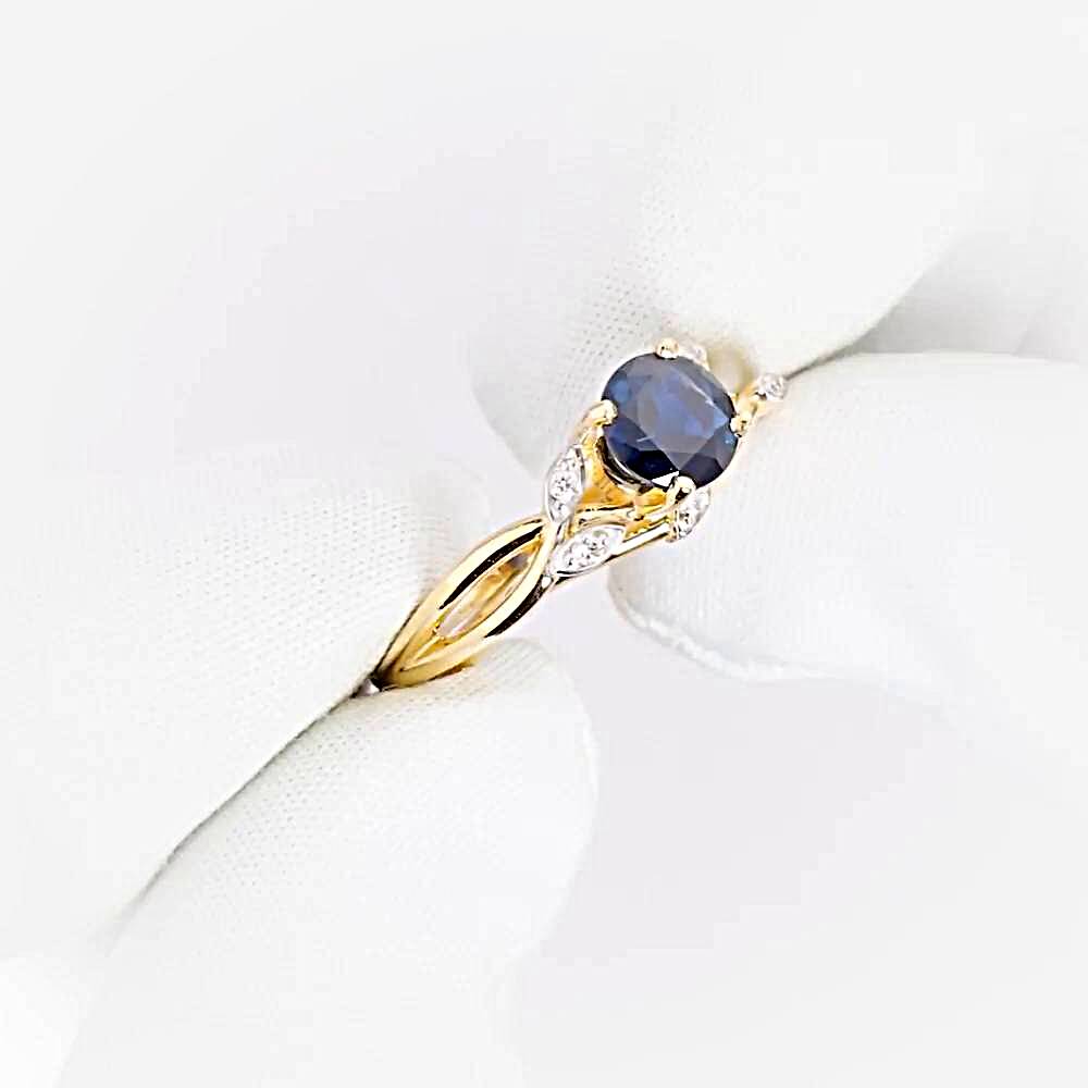 Кольцо с сапфирами и бриллиантами из красного золота 585 пробы 1