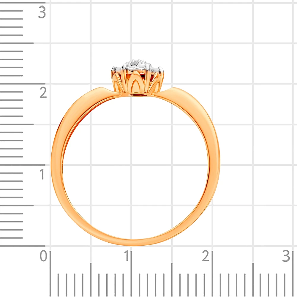 Кольцо с бриллиантами из красного золота 585 пробы