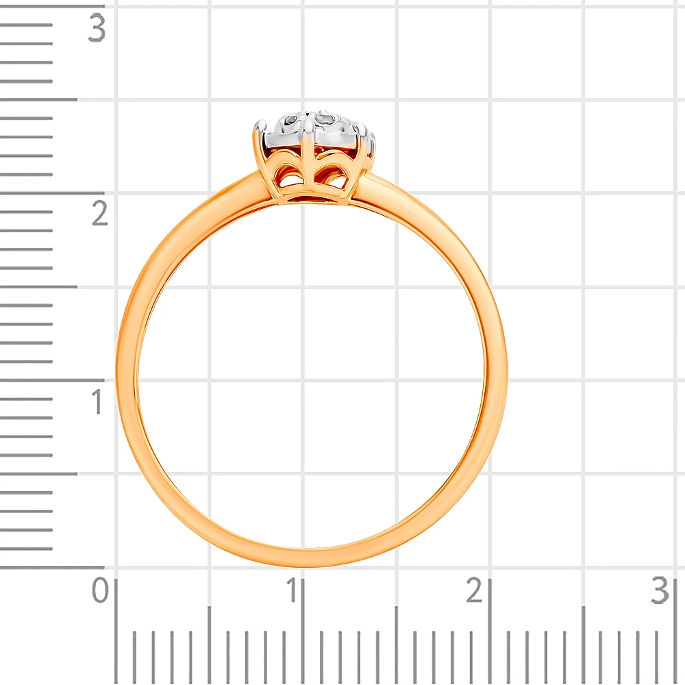 Кольцо с бриллиантами из красного золота 585 пробы