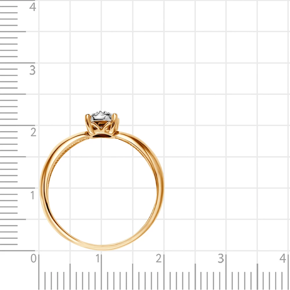 Кольцо с бриллиантами из красного золота 585 пробы