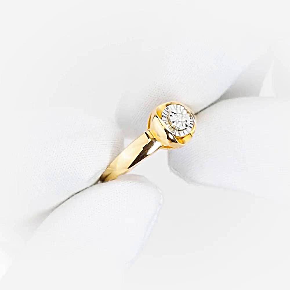 Кольцо с бриллиантом из красного золота 585 пробы 1