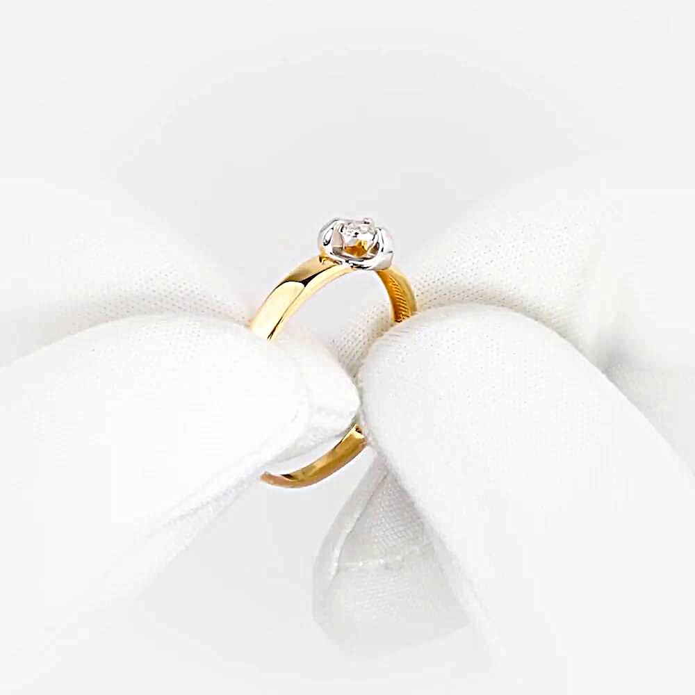 Кольцо с бриллиантом из красного золота 585 пробы 1