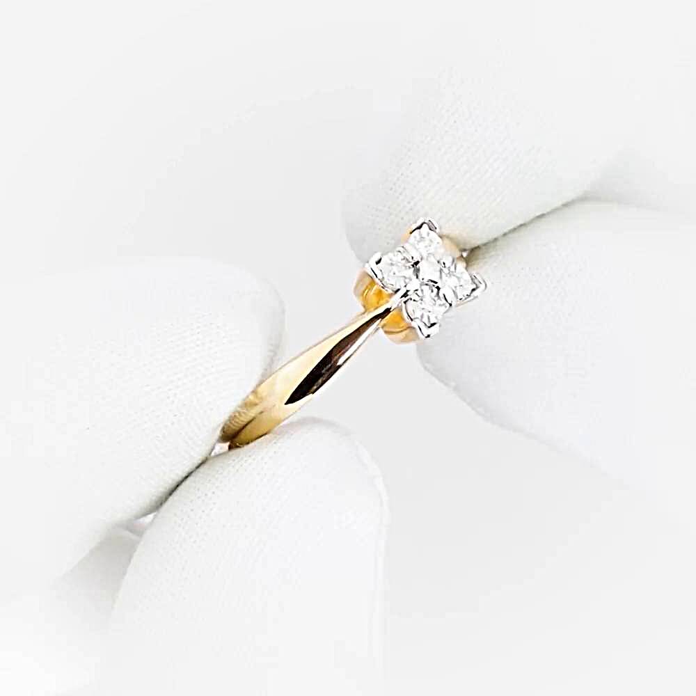 Кольцо с бриллиантами из красного золота 585 пробы