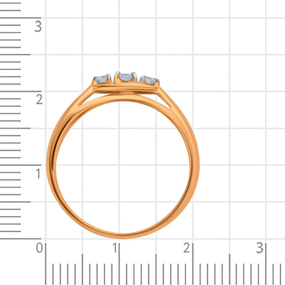 Кольцо с муассанитами из красного золота 585 пробы 3