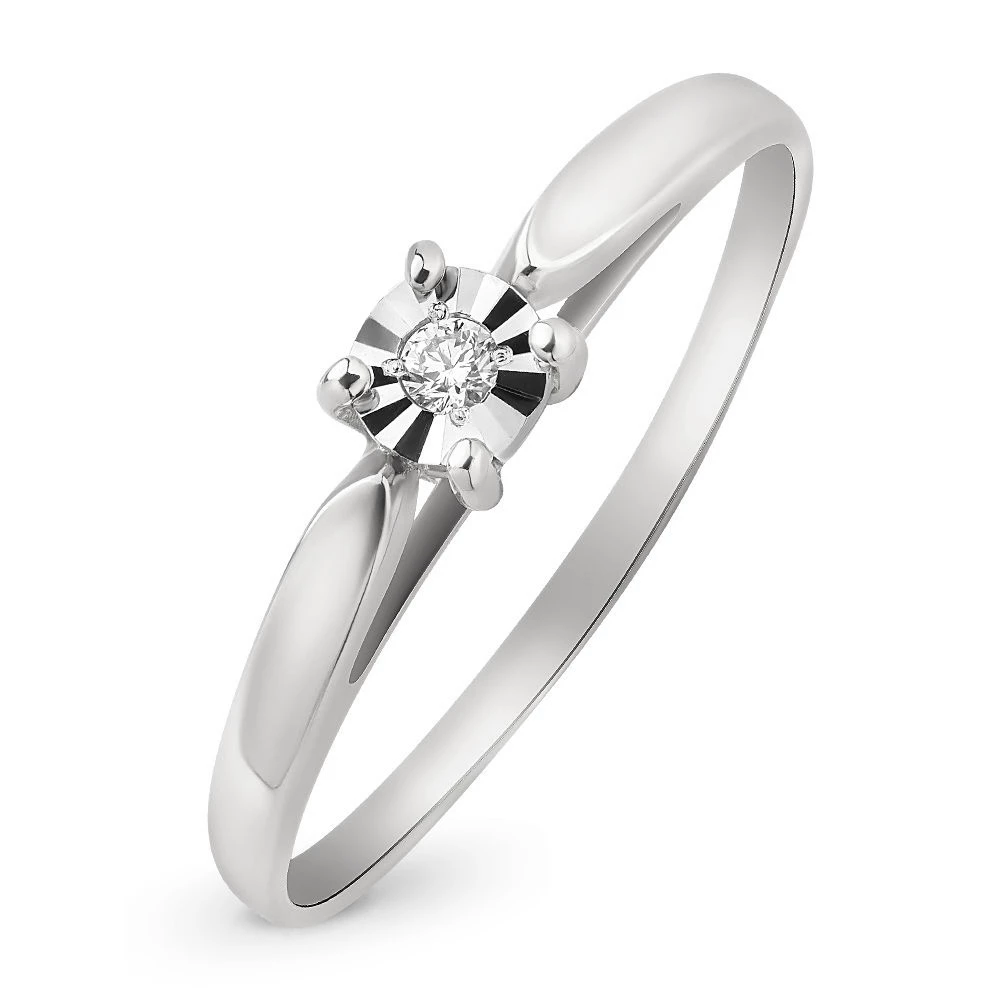 Кольцо с бриллиантом из белого золота 585 пробы