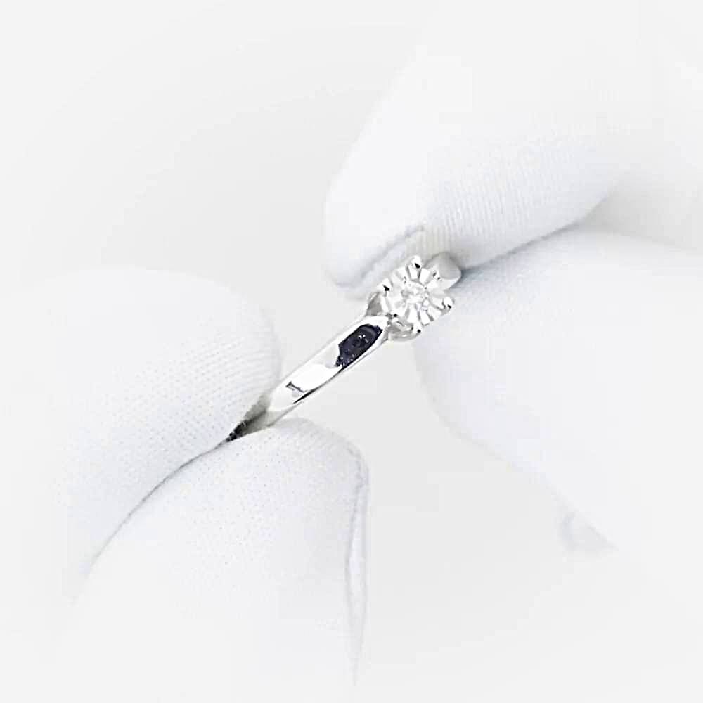 Кольцо с бриллиантом из белого золота 585 пробы 1