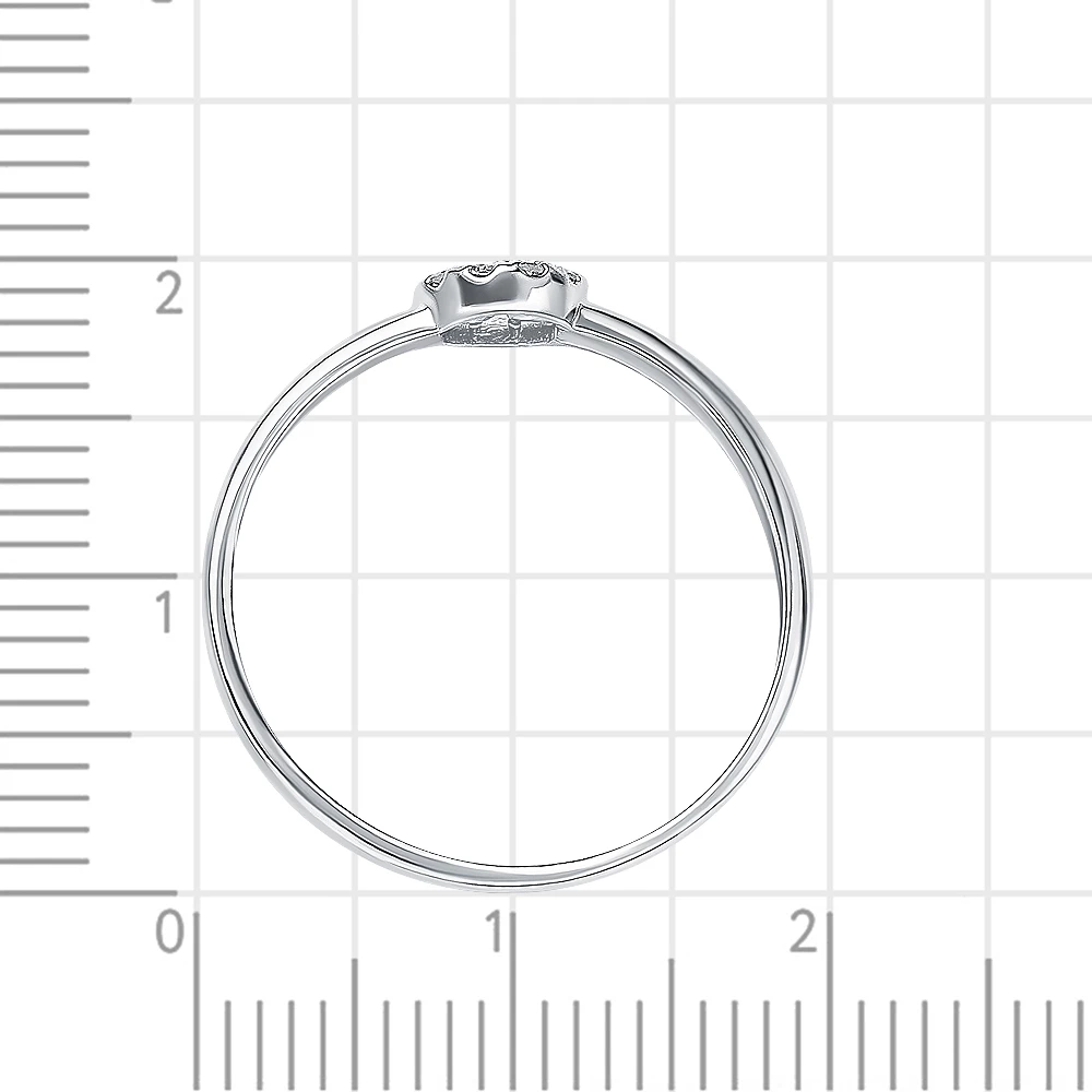 Кольцо с бриллиантами из белого золота 585 пробы