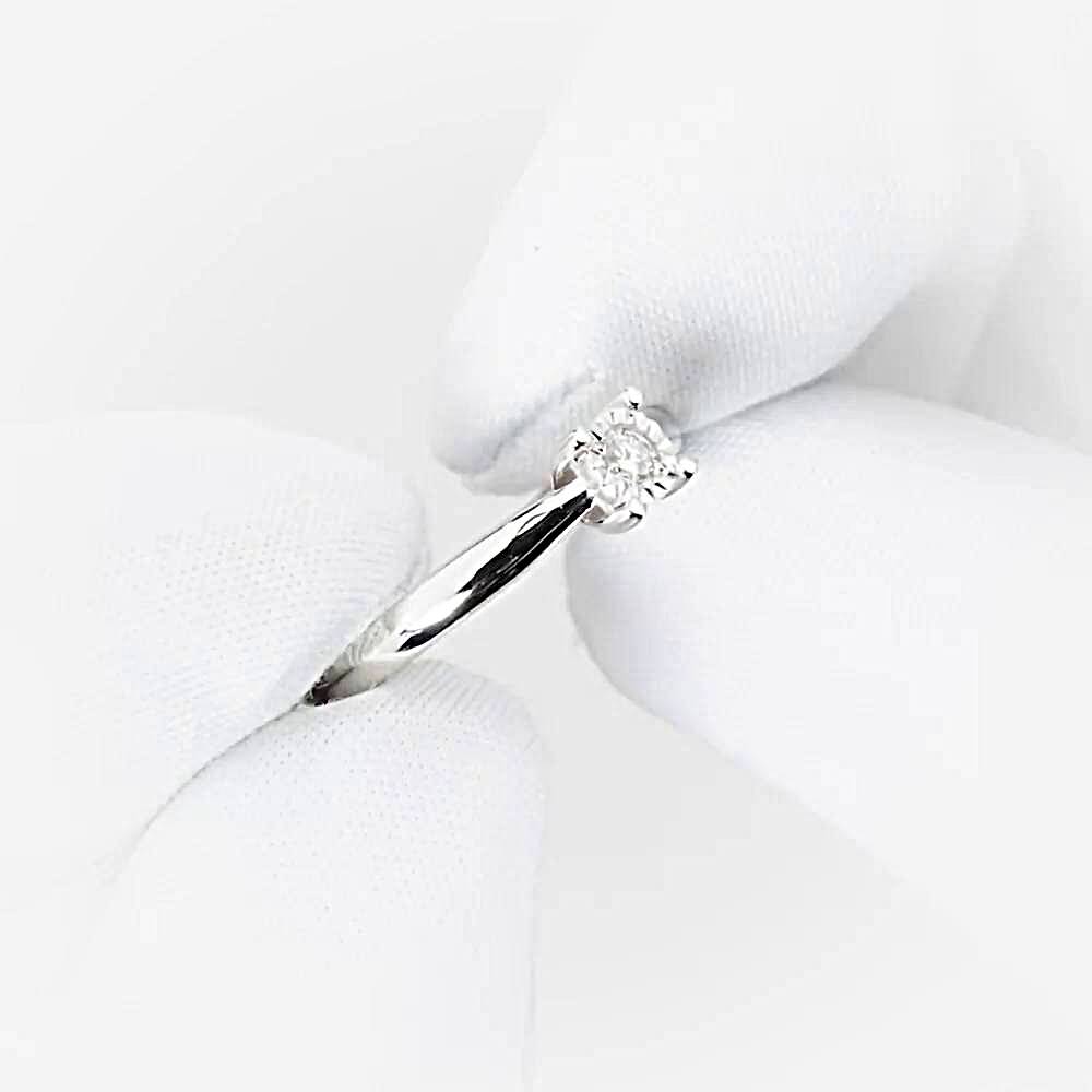 Кольцо с бриллиантом из белого золота 585 пробы 1