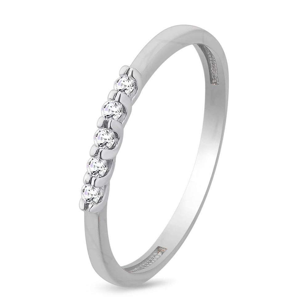 Кольцо с бриллиантами из белого золота 585 пробы