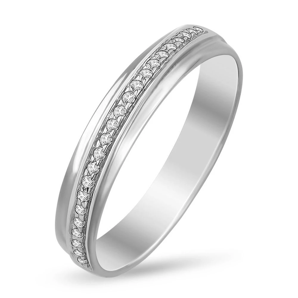 Кольцо с бриллиантами из белого золота 585 пробы