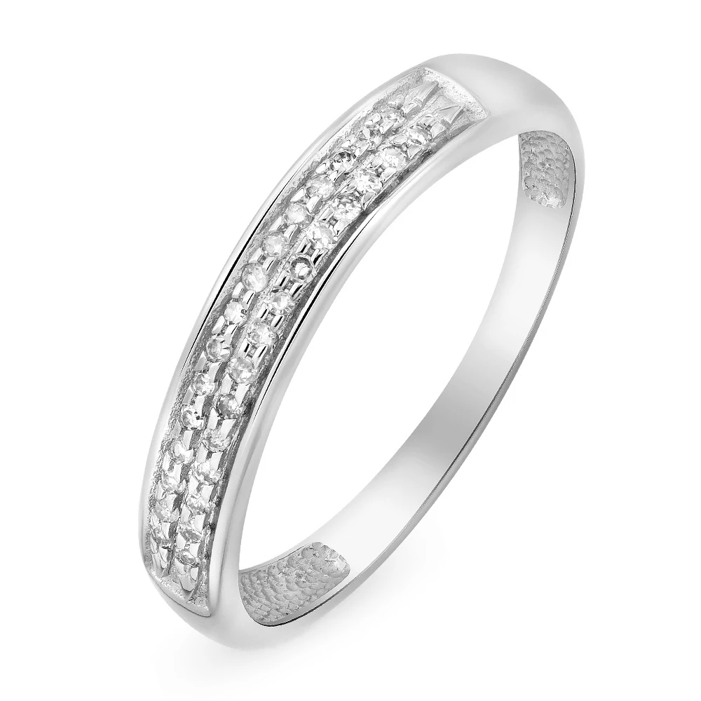 Кольцо с бриллиантами из белого золота 585 пробы