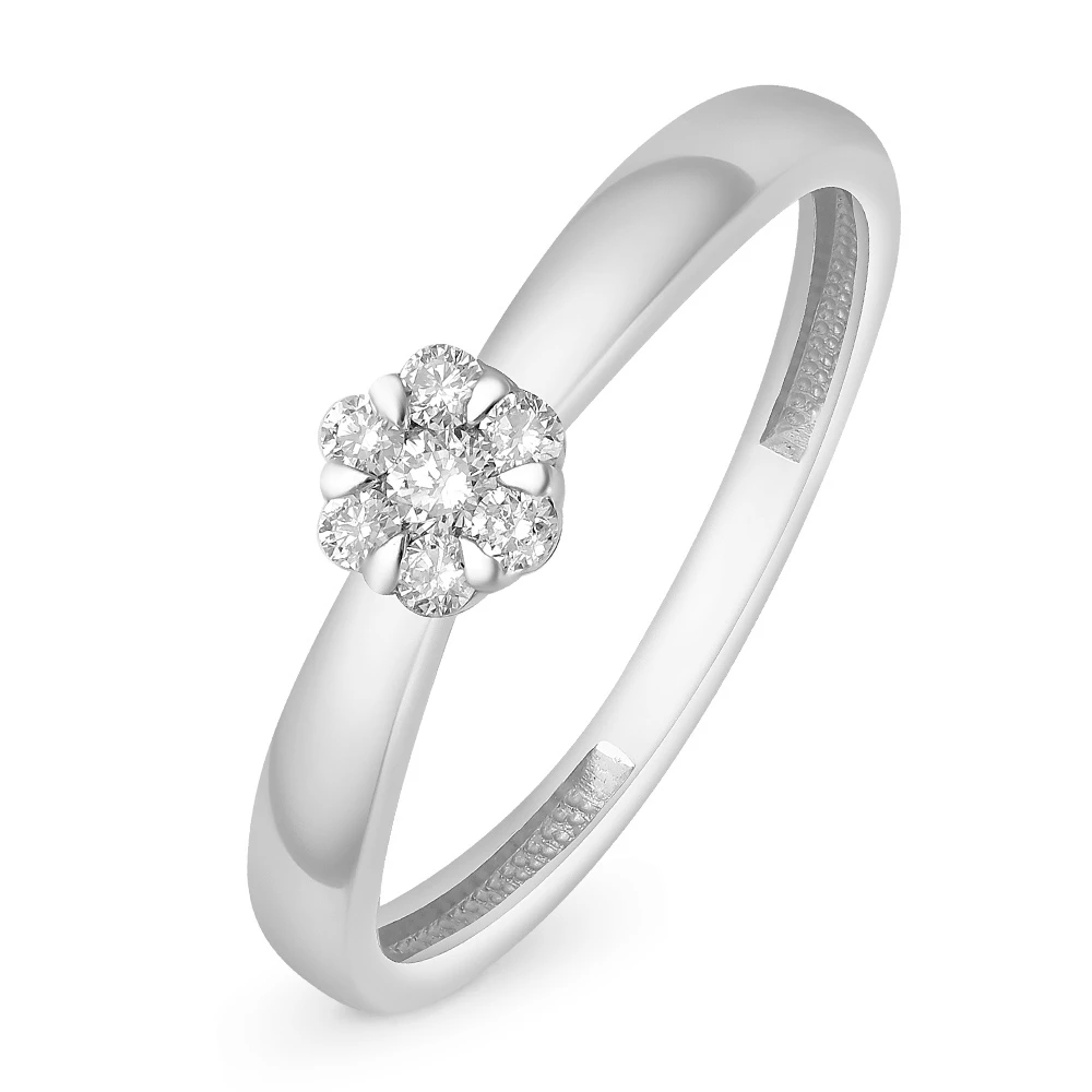 Кольцо с бриллиантами из белого золота 585 пробы