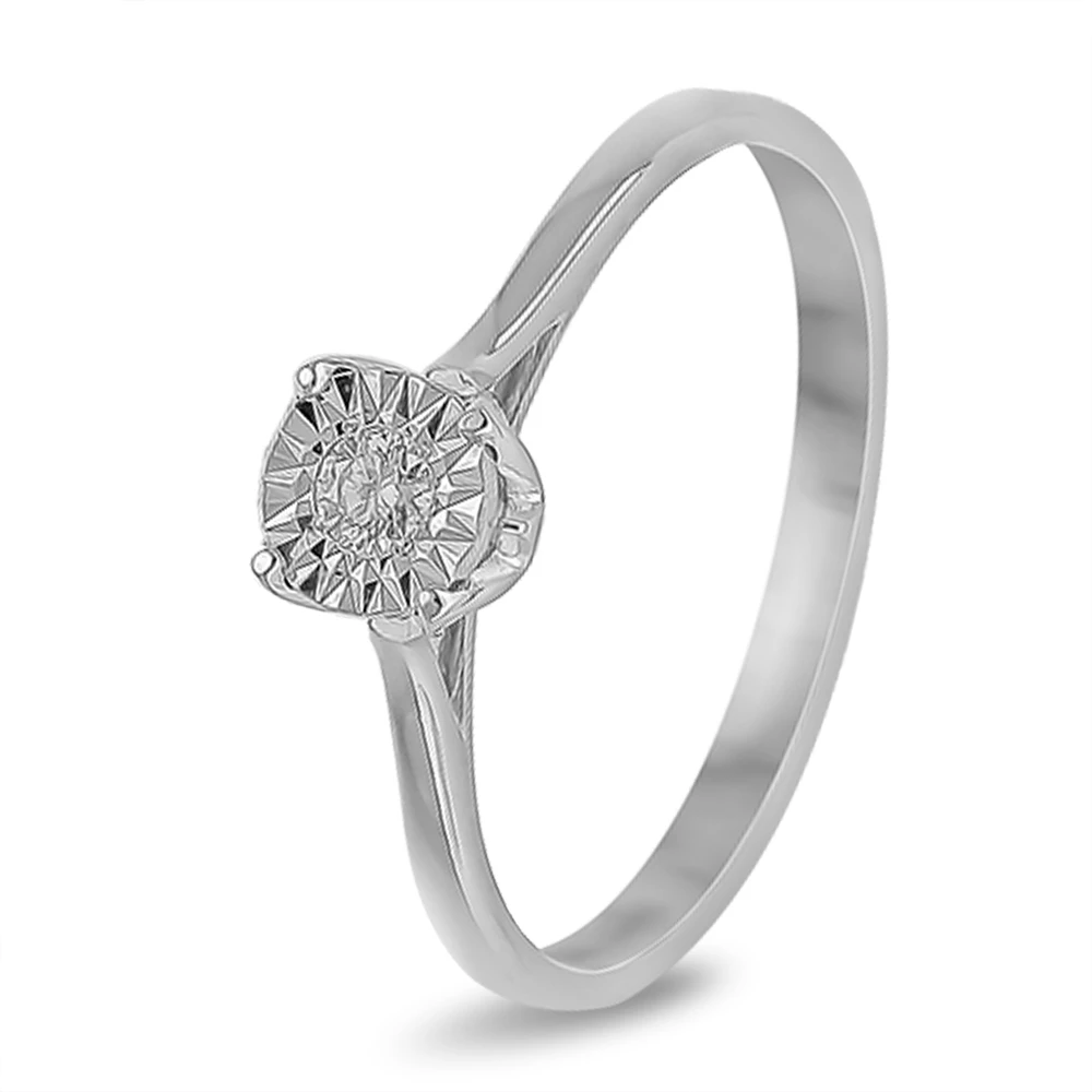 Кольцо с бриллиантом из белого золота 585 пробы