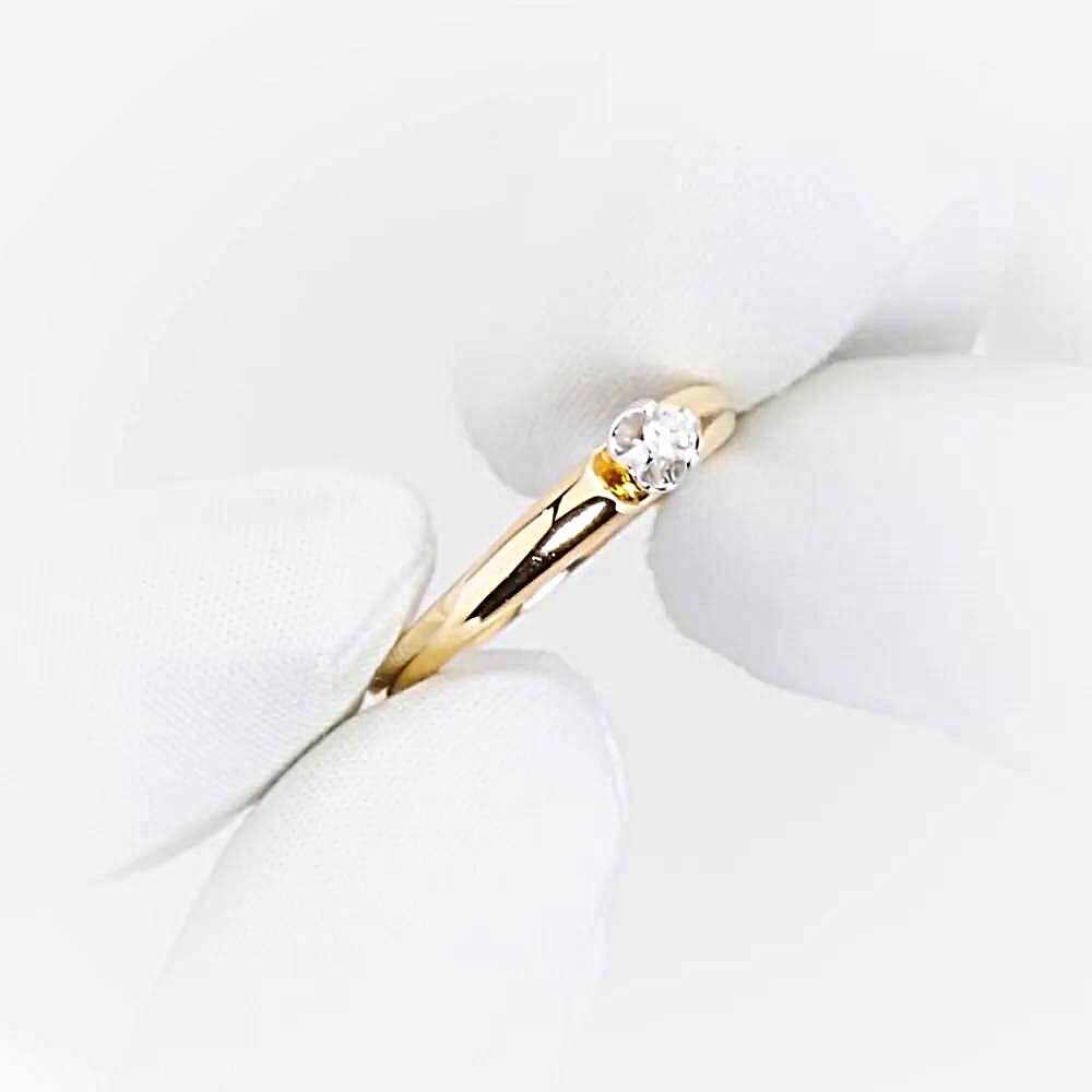 Кольцо с бриллиантом из красного золота 585 пробы 1