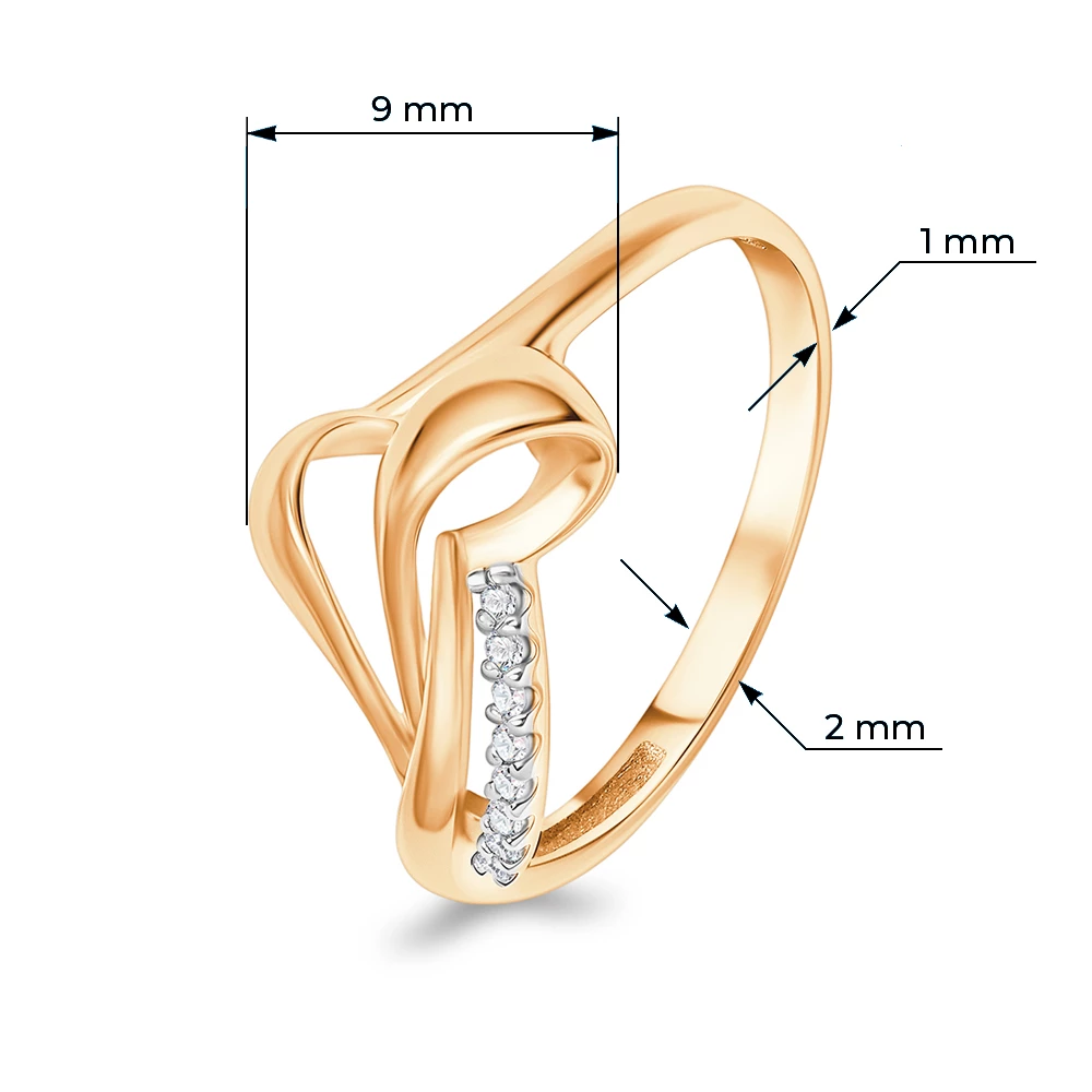 Кольцо с бриллиантами из красного золота 585 пробы Кольцо с бриллиантами из красного золота 585 пробы