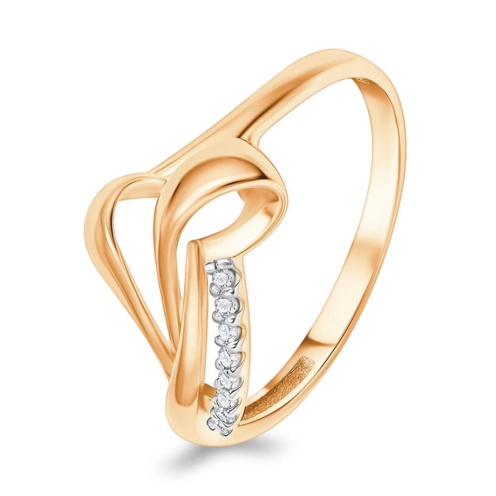 Кольцо с бриллиантами из красного золота 585 пробы Кольцо с бриллиантами из красного золота 585 пробы