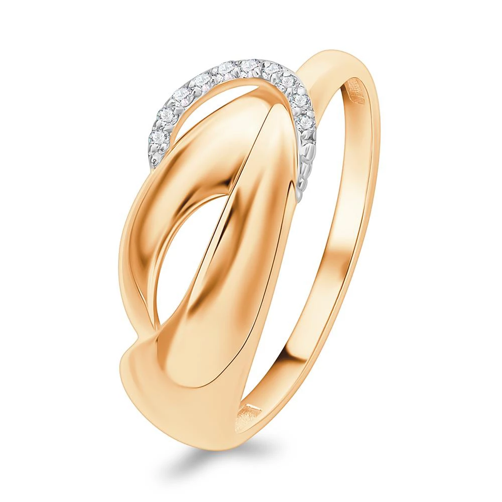 Кольцо с бриллиантами из красного золота 585 пробы