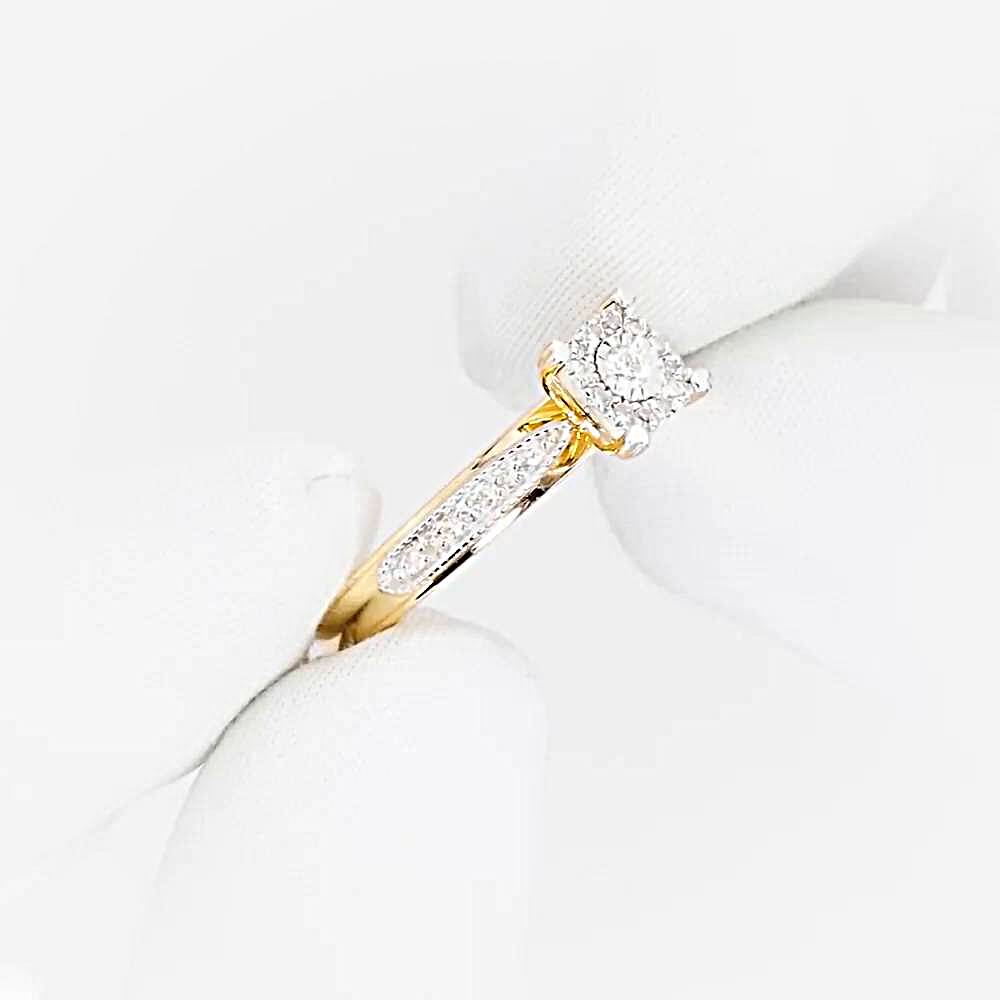 Кольцо с бриллиантами из красного золота 585 пробы 1