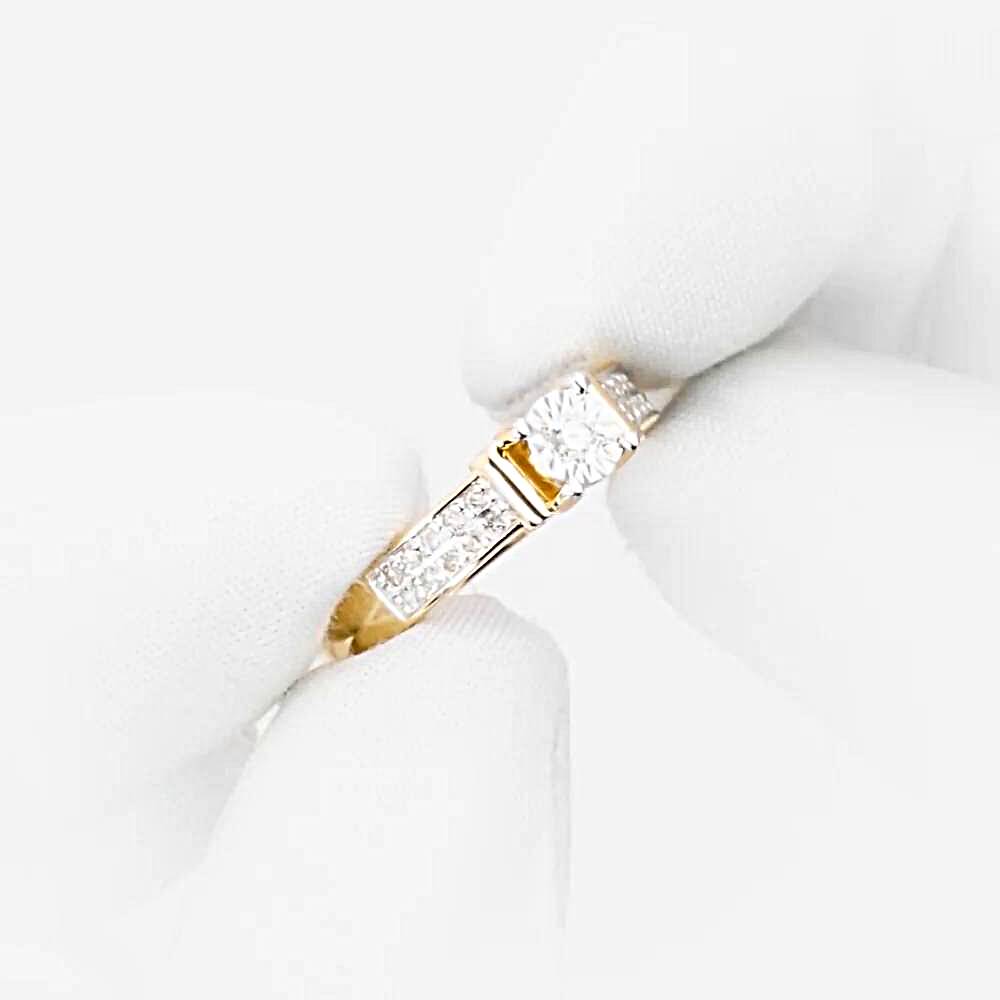 Кольцо с бриллиантами из красного золота 585 пробы 1