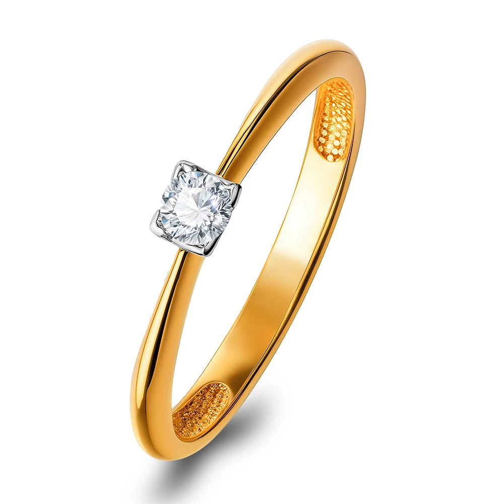 Кольцо с бриллиантом из красного золота 585 пробы Кольцо с бриллиантом из красного золота 585 пробы