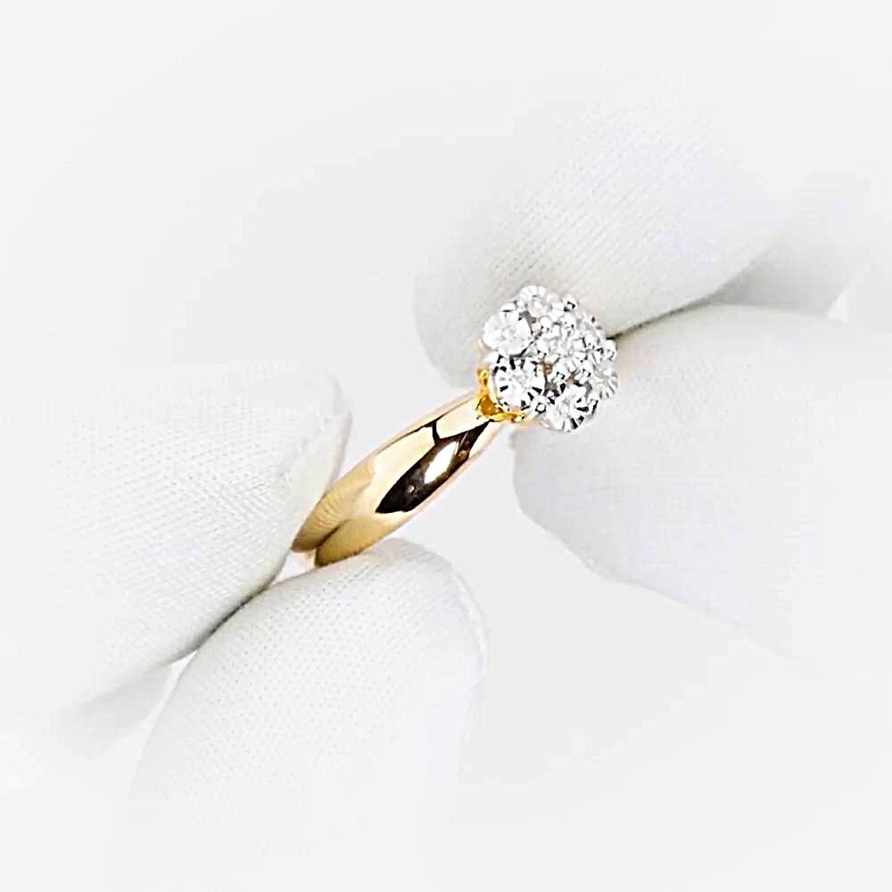 Кольцо с бриллиантами из красного золота 585 пробы