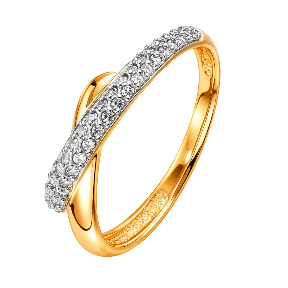 Кольцо с бриллиантами из красного золота 585 пробы