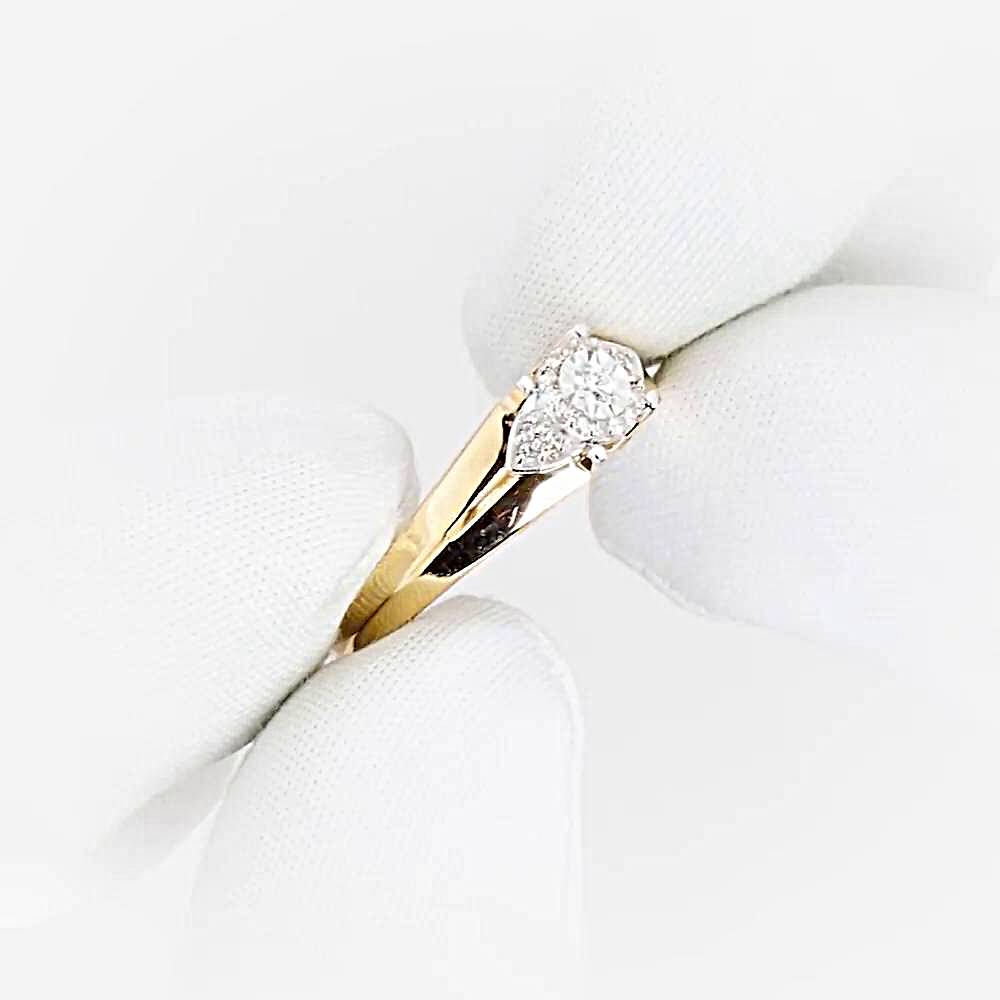 Кольцо с бриллиантами из красного золота 585 пробы