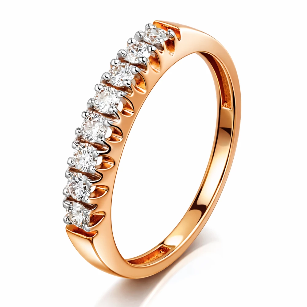 Кольцо с бриллиантами из красного золота 585 пробы