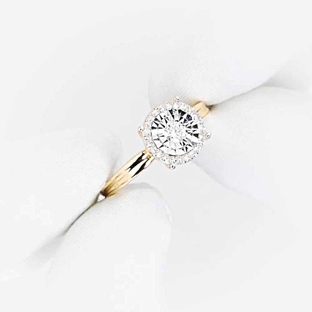 Кольцо с бриллиантами из красного золота 585 пробы