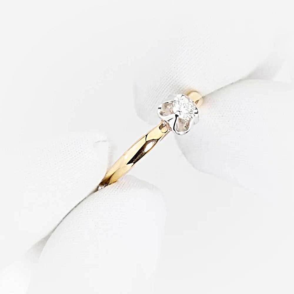 Кольцо с бриллиантом из красного золота 585 пробы