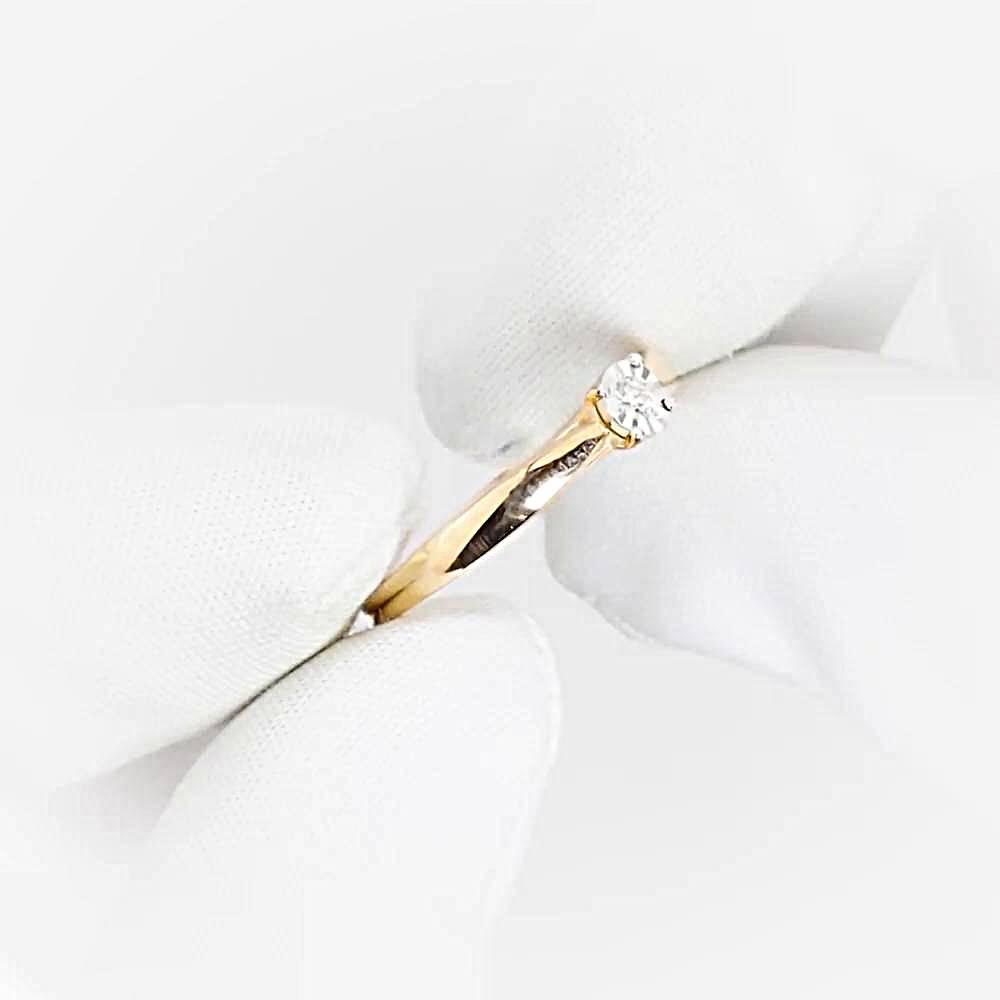 Кольцо с бриллиантом из красного золота 375 пробы 1