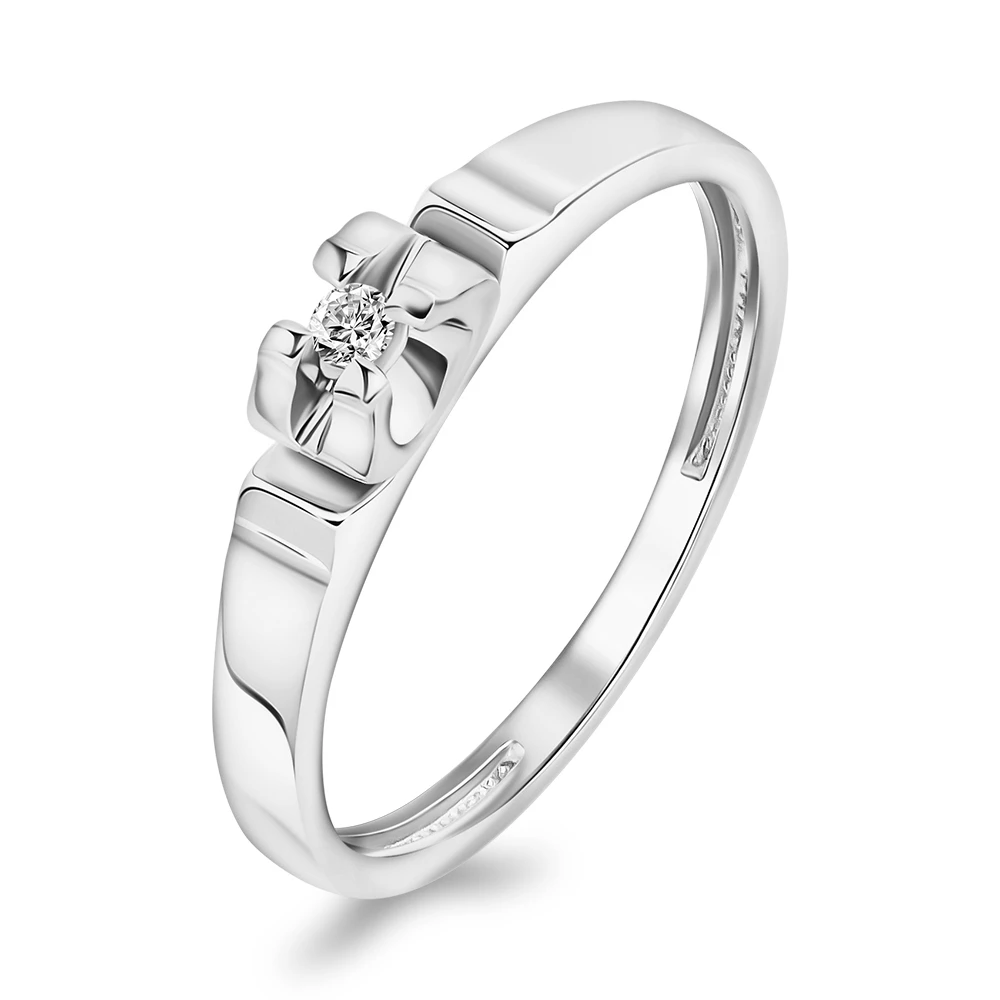 Кольцо с бриллиантом из белого золота 585 пробы Кольцо с бриллиантом из белого золота 585 пробы