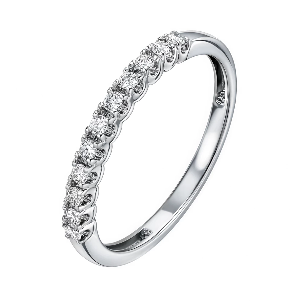 Кольцо с бриллиантами из белого золота 585 пробы