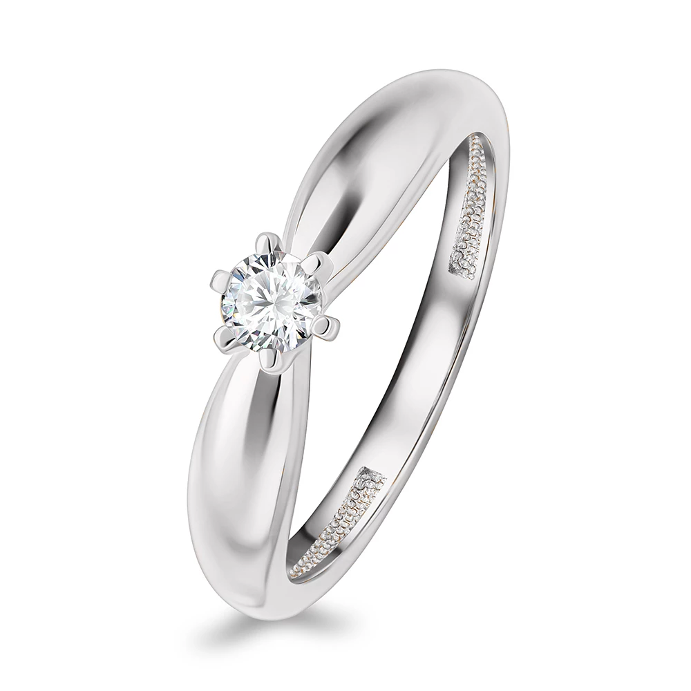 Кольцо с бриллиантом из белого золота 585 пробы Кольцо с бриллиантом из белого золота 585 пробы