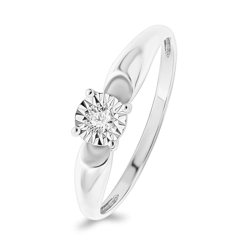 Кольцо с бриллиантом из белого золота 585 пробы