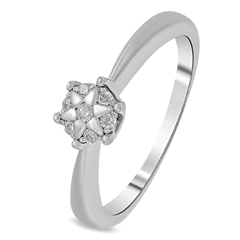 Кольцо с бриллиантами из белого золота 585 пробы Кольцо с бриллиантами из белого золота 585 пробы