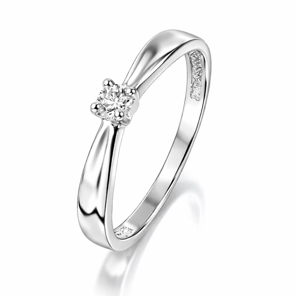 Кольцо с бриллиантом из белого золота 585 пробы