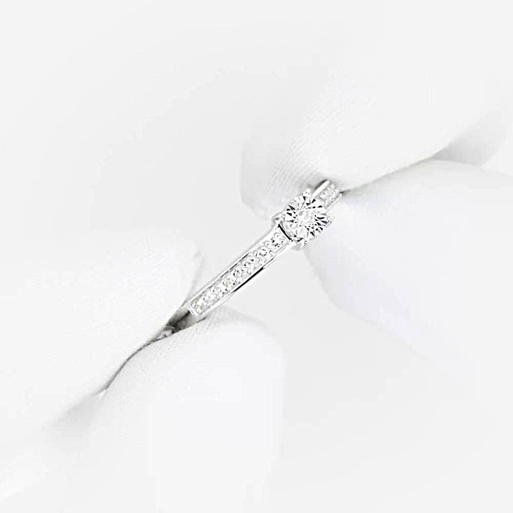 Кольцо с бриллиантами из белого золота 585 пробы