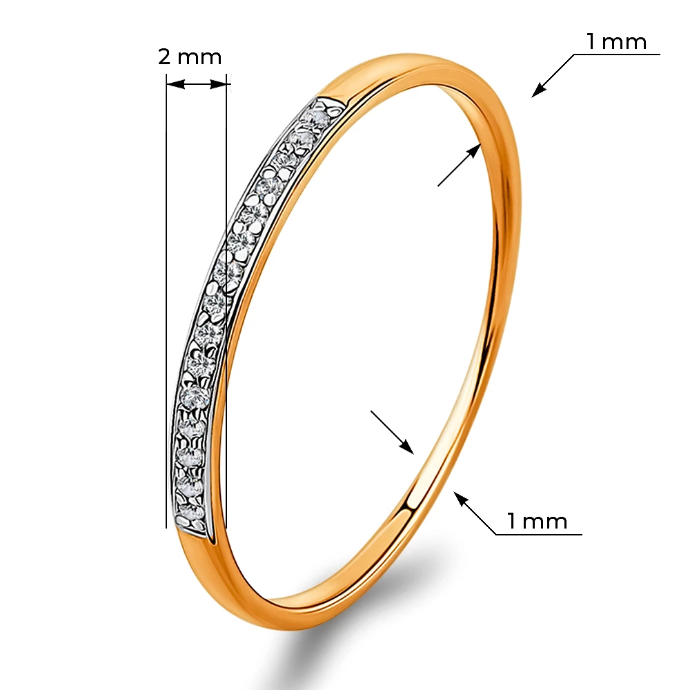 Кольцо с бриллиантами из красного золота 375 пробы