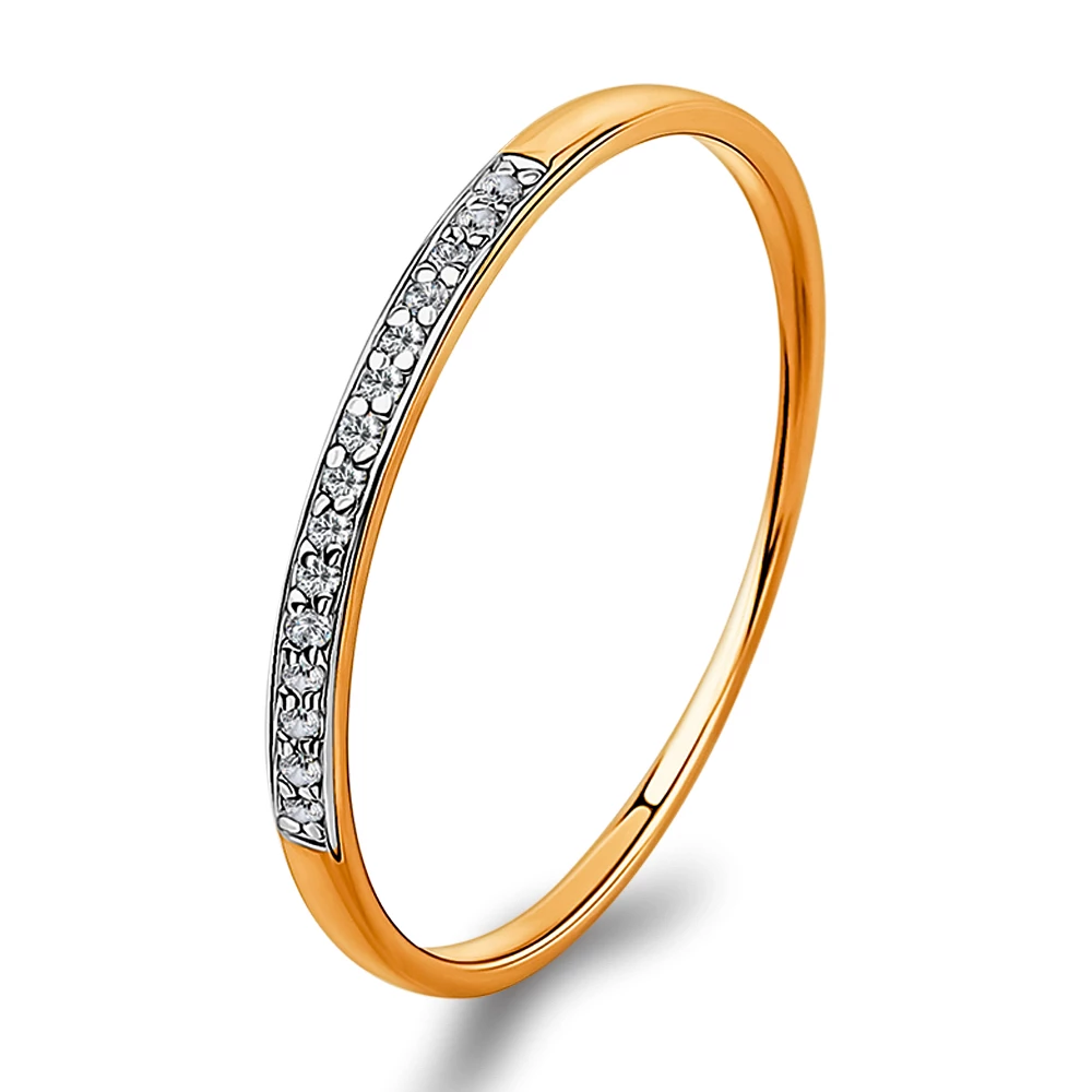 Кольцо с бриллиантами из красного золота 375 пробы