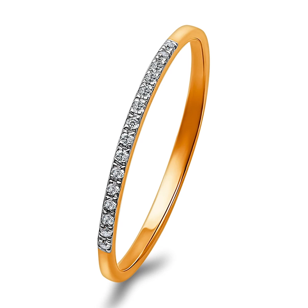 Кольцо с бриллиантами из красного золота 375 пробы