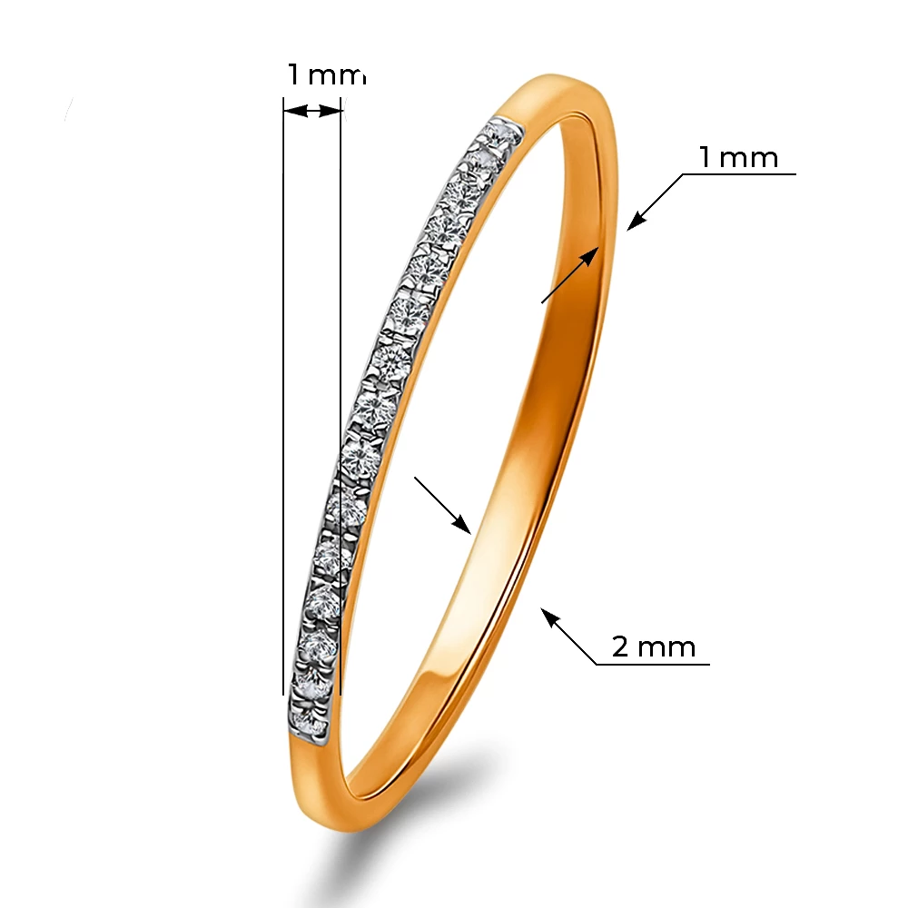 Кольцо с бриллиантами из красного золота 375 пробы
