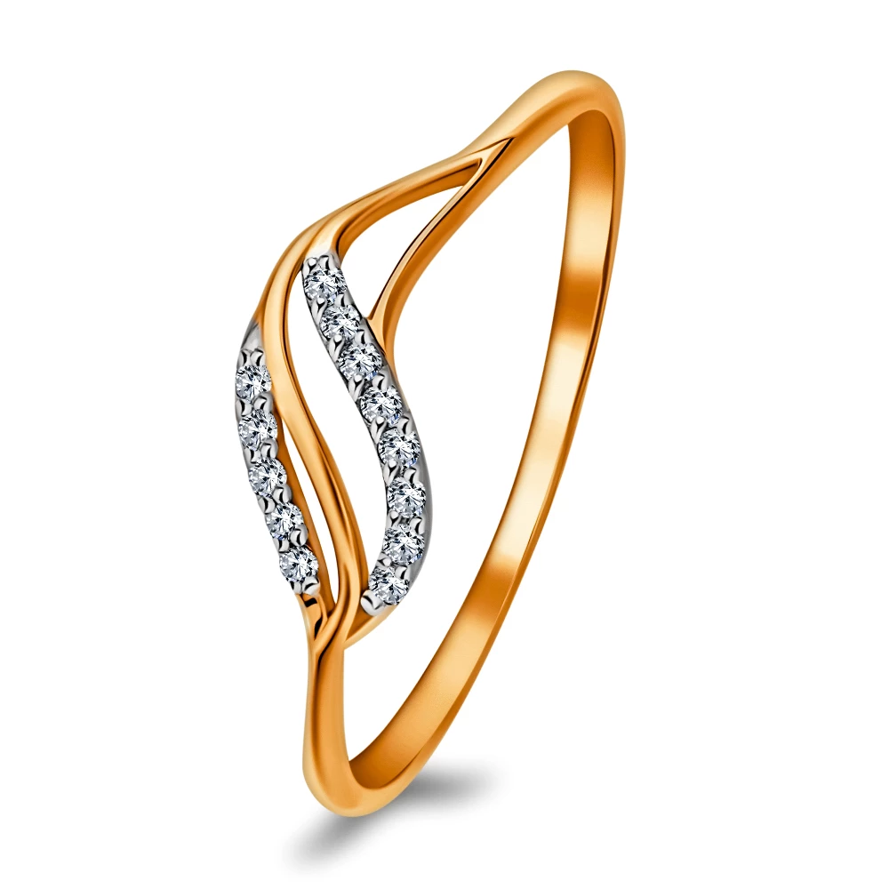 Кольцо с бриллиантами из красного золота 375 пробы