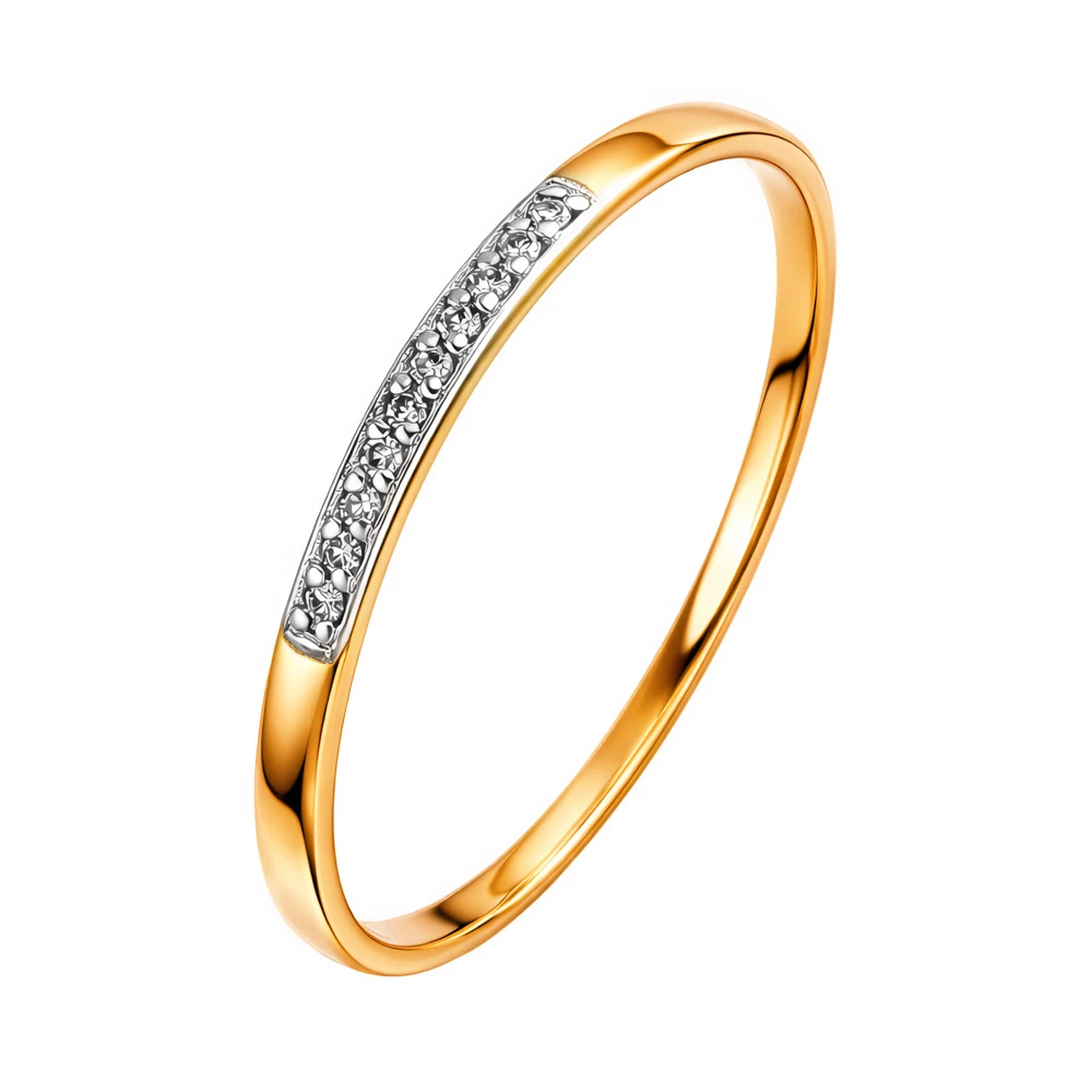 Кольцо с бриллиантами из красного золота 375 пробы