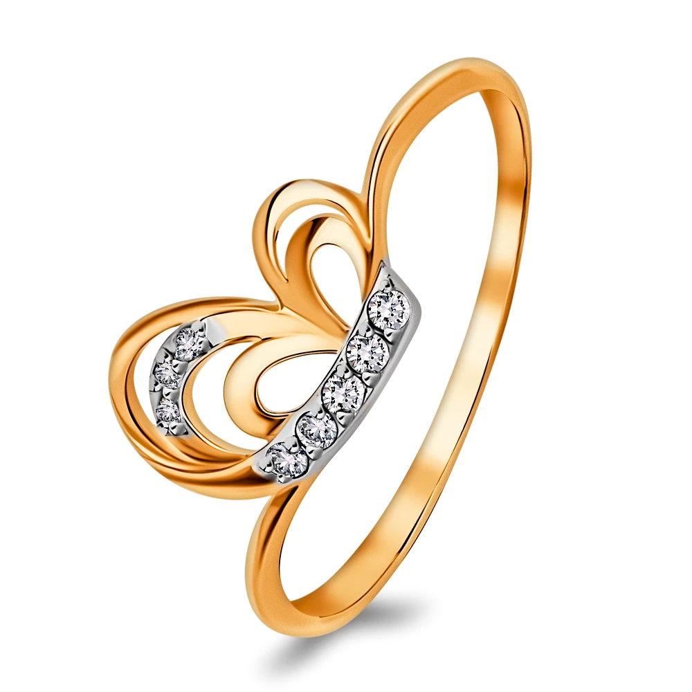 Кольцо с бриллиантами из красного золота 375 пробы