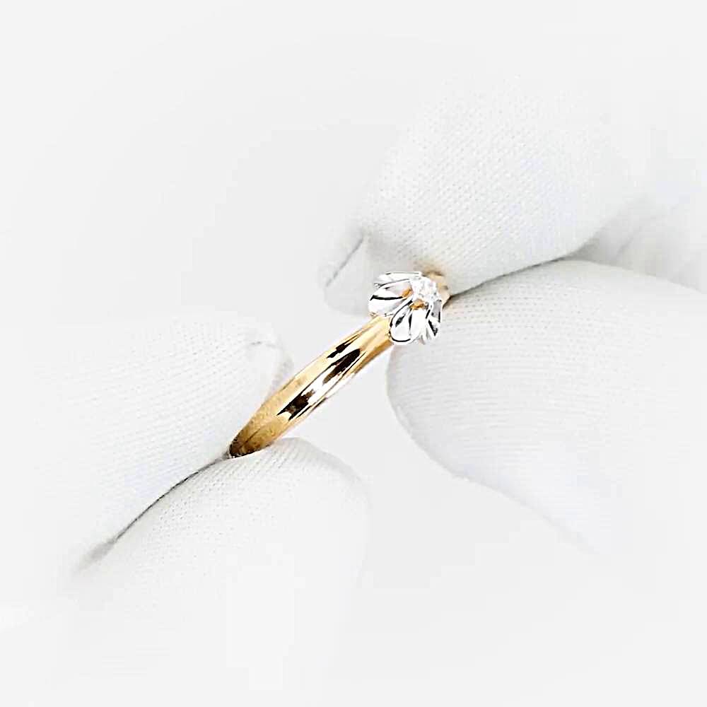 Кольцо с бриллиантом из красного золота 375 пробы 1