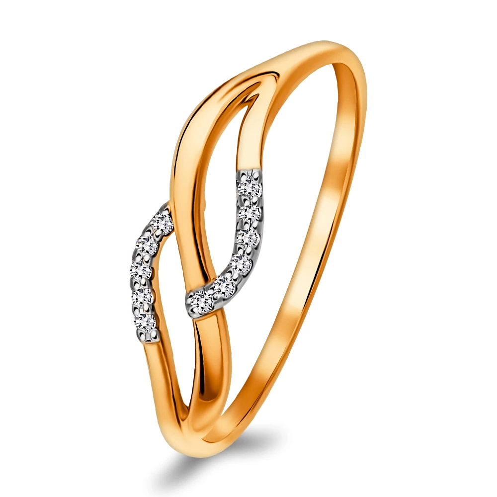 Кольцо с бриллиантами из красного золота 375 пробы