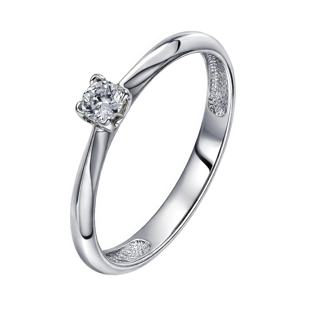 Кольцо с бриллиантом из белого золота 585 пробы